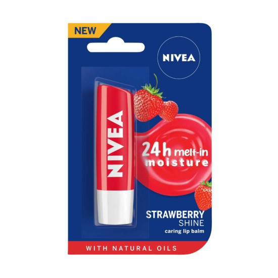 NIVEA Lip Balm, Fruity Strawberry Shine, 4.8g And NIVEA Lip Balm, Fruity Peach Shine, 4.8g