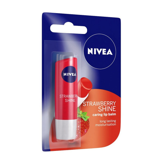 NIVEA Lip Balm, Fruity Strawberry Shine, 4.8g And NIVEA Lip Balm, Fruity Peach Shine, 4.8g