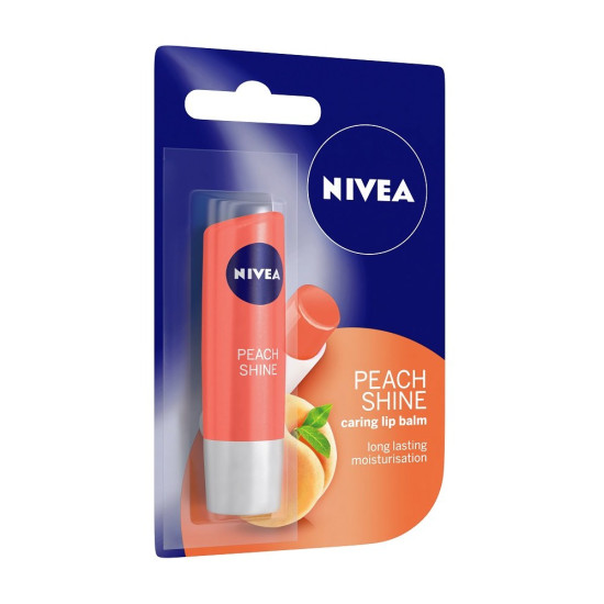 NIVEA Lip Balm, Fruity Strawberry Shine, 4.8g And NIVEA Lip Balm, Fruity Peach Shine, 4.8g