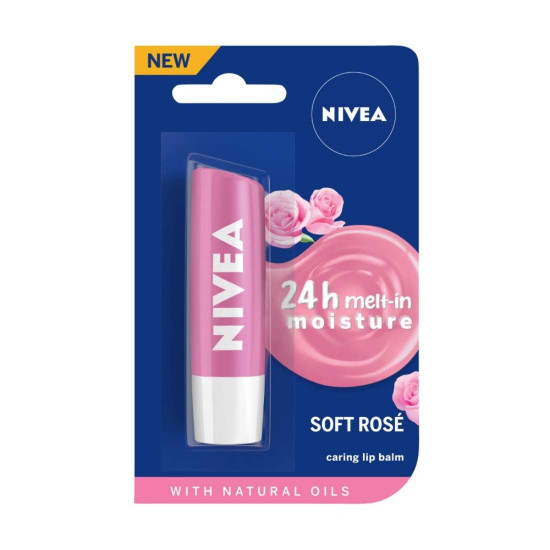 Nivea Deodorant, Fresh Natural for Women, 150ml And Lip Balm, Soft Rose for Women, 4.8g