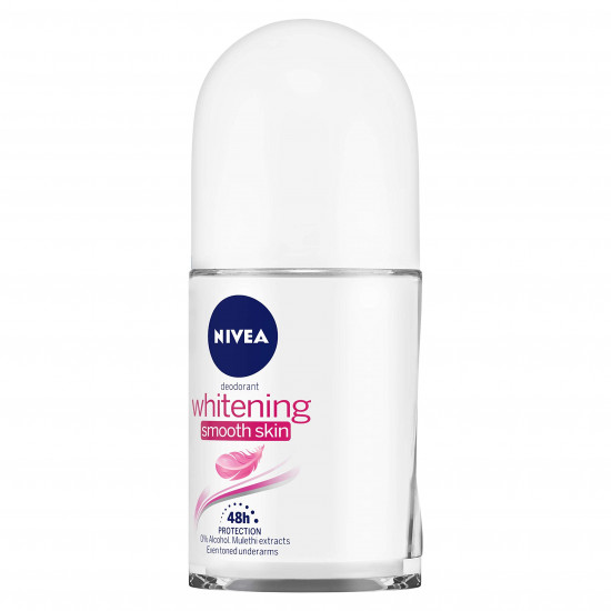 Nivea Deodorant Roll On, Whitening Smooth Skin For Women, 50ml & Sun, Moisturising Lotion, SPF 50, 125ml
