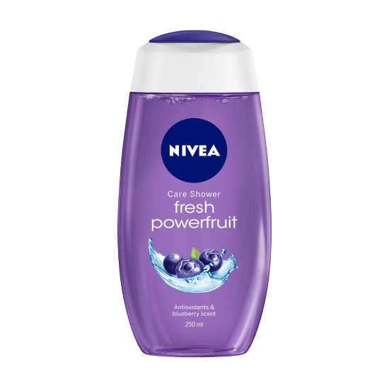 Nivea Deodorant Roll On, Fresh Natural for Unisex, 50ml And Shower Gel, Power Fruit Fresh Body Wash for Unisex, 250ml