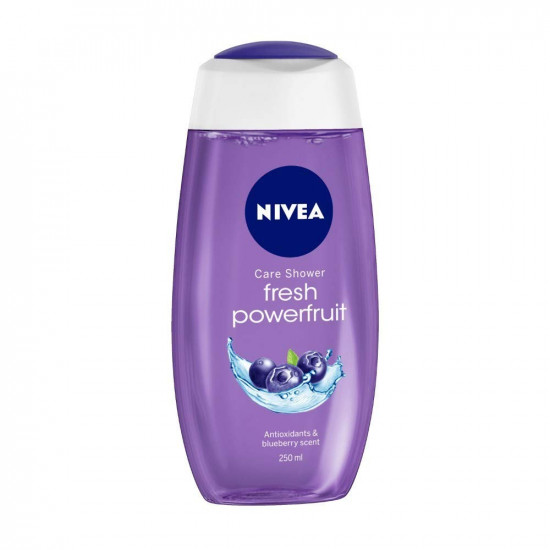 Nivea Deodorant Roll On, Fresh Natural for Unisex, 50ml And Shower Gel, Power Fruit Fresh Body Wash for Unisex, 250ml