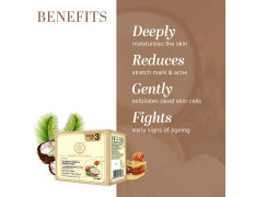 Khadi Natural Herbal Coconut Milk & Honey Soap, 125 g|Herbal Bathing Soap for Glowing Skin | Natural Soap with Essential Oils | Long Lasting Hydration | Suitable for All Skin Types|Pack of 3