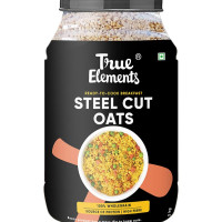 True Elements Steel Cut Oats 2kg - 40 Servings family pack | Premium Wholegrain Oats | High Fibre | Daibetic Friendly | Perfect for upma, khichdi & healthy baking