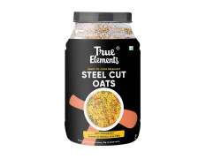 True Elements Steel Cut Oats 2kg - 40 Servings family pack | Premium Wholegrain Oats | High Fibre | Daibetic Friendly | Perfect for upma, khichdi & healthy baking