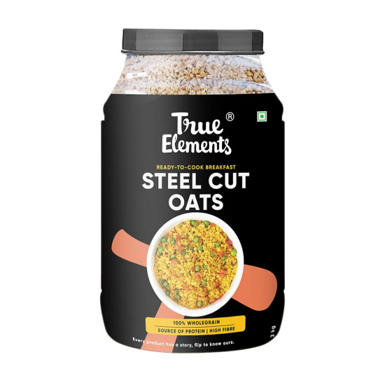 True Elements Steel Cut Oats 2kg - 40 Servings family pack | Premium Wholegrain Oats | High Fibre | Daibetic Friendly | Perfect for upma, khichdi & healthy baking True Elements Steel Cut Oats 2kg - 40 Servings family pack | Premium Wholegrain Oats | High Fibre | Daibetic Friendly | Perfect for upma, khichdi & healthy baking