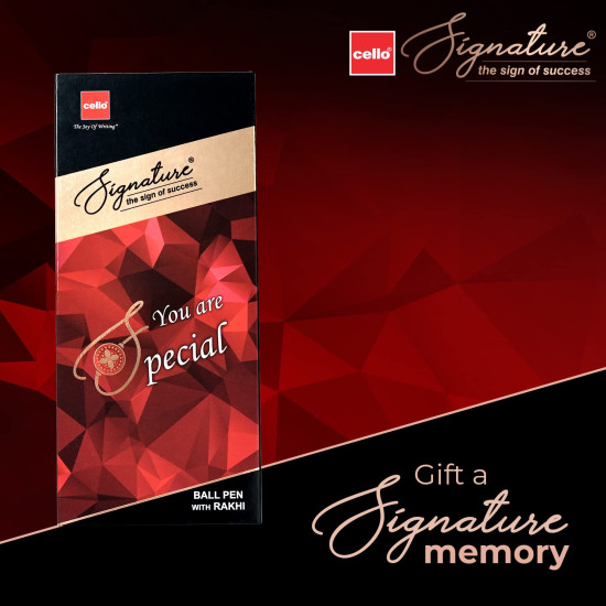 Cello Signature Pen, Premium Metal Ball Pens for Office Use, Corporate Gifting, Stylish Diwali & Rakhi Set, Gifts for Men and Women, Blue Ink, Pack Of 1