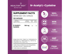 Healthyhey Nutrition N-Acetyl L-Cysteine (NAC) - Non-GMO - Gluten Free -Pack of 120 Veg. Capsules