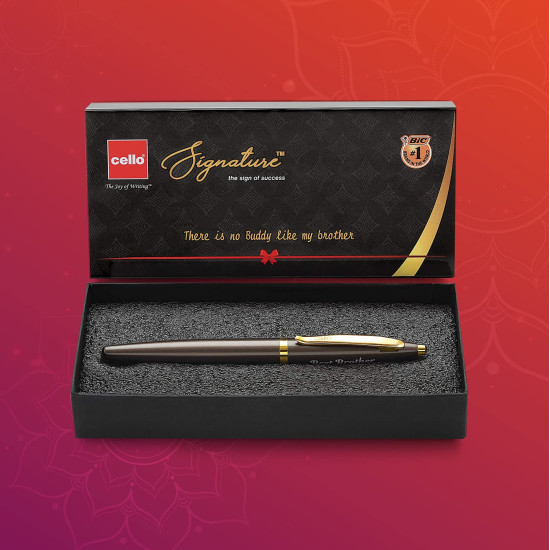 Cello Signature Premium Pen | Ideal Rakhi gift for brother | Cello Pens | Rakshabandhan gifts | Smooth Writing Roller Pen | Best Brother engraved pen | Rakhi Pen Gift set | Best Brother gift pack. Cello Signature Premium Pen | Ideal Rakhi gift for brother | Cello Pens | Rakshabandhan gifts | Smooth Writing Roller Pen | Best Brother engraved pen | Rakhi Pen Gift set | Best Brother gift pack.