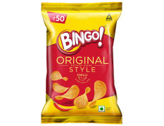 Bingo! Original Style Chilli Sprinkled - Flat Cut Spicy Potato Chips Pack for Snacks – 90g