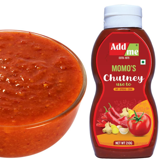 Add me home made Momo's Chutney 210Gm, Spicy Red schezwan Chilli Garlic Tomato Sauce chatni 210 G