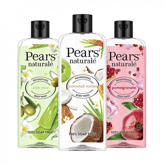Pears Naturale Brightening Pomegranate Body Wash 250 ml, 100% Natural Ingredients, Liquid Shower Gel with Rose Extract for Glowing Skin - Paraben Free