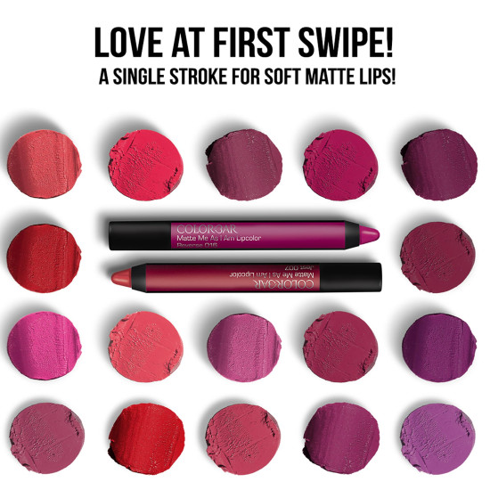 Colorbar Matte me as I am Lipcolor-Sabotage, Red, 2.8 g | Moisturize and condition lips| Long Lasting| Waterproof and Smudge-proof Colorbar Matte me as I am Lipcolor-Sabotage, Red, 2.8 g | Moisturize and condition lips| Long Lasting| Waterproof and Smudge-proof