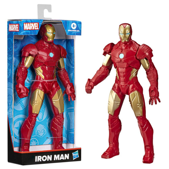 Marvel Mighty Hero Series Iron Man Action Figure, 9.5-Inch Poseable Super Hero Toy for Kids 4 and Up