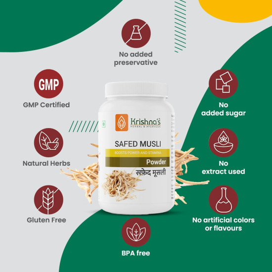 Krishna's Safed Musli (Chlorophytum borivilianum) Powder 100 g Krishna's Safed Musli (Chlorophytum borivilianum) Powder 100 g