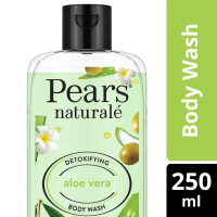 Pears Naturale Detoxifying Aloe Vera Body Wash 250 ml, 100% Natural Ingredients, Liquid Shower Gel with Olive Oil for Glowing Skin - Paraben Free