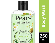 Pears Naturale Detoxifying Aloe Vera Body Wash 250 ml, 100% Natural Ingredients, Liquid Shower Gel with Olive Oil for Glowing Skin - Paraben Free