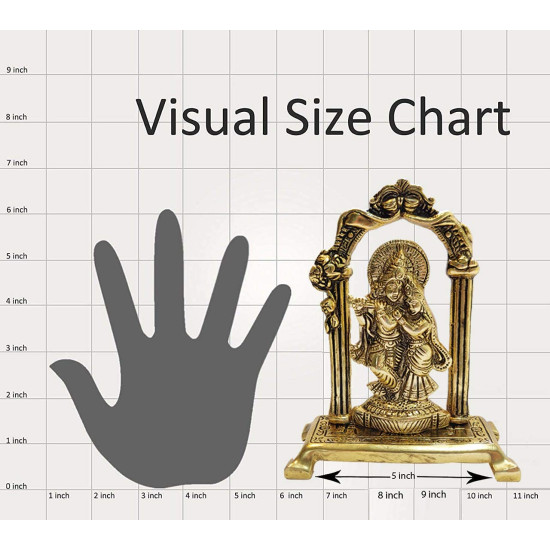 Collectible India Metal Gold Plated Radha Krishna Idol Sculpture Statue Figurine Decorative Showpiece for Janmashtami Home Decoration Temple and Gift (Size 7 x 5 Inches) (1 Pieces) Collectible India Metal Gold Plated Radha Krishna Idol Sculpture Statue Figurine Decorative Showpiece for Janmashtami Home Decoration Temple and Gift (Size 7 x 5 Inches) (1 Pieces)