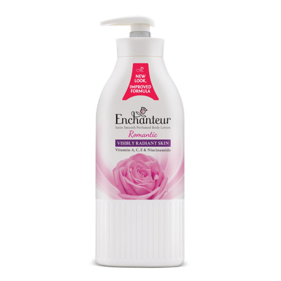 Enchanteur Romantic Perfumed Body Lotion, 500ml | With Vitamin A, C, E & Niacinamide | Fast Absorbing, Hydrating, Water Based, Non-Greasy, Floral French Fragrance for Silky Smooth Skin Enchanteur Romantic Perfumed Body Lotion, 500ml | With Vitamin A, C, E & Niacinamide | Fast Absorbing, Hydrating, Water Based, Non-Greasy, Floral French Fragrance for Silky Smooth Skin