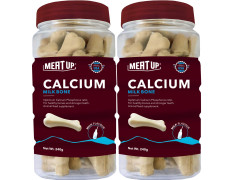 Meat Up Calcium Bone Supplement Dog Treats (240g + 240g) 480g | Pack of 30 Pieces | Supports Strong Gums & Jaws | Helps Maintain Clean Teeth | 100% Digestible & Safe