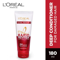 L'Oreal Paris Deep Conditioner, With Micro-Ceramides, Intensly Repairs Damaged Hair, Rapid Reviver Total Repair 5 Deep Conditioner, 180ml