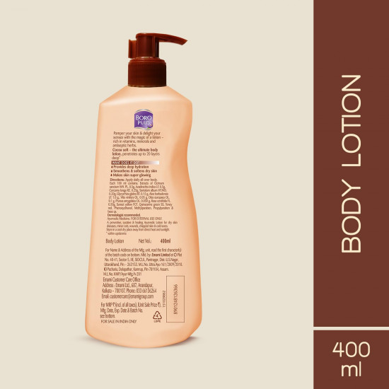 BOROPLUS Boro Plus Cocoa Soft Body Lotion For Skin Combination , 400 Ml, 1 Count