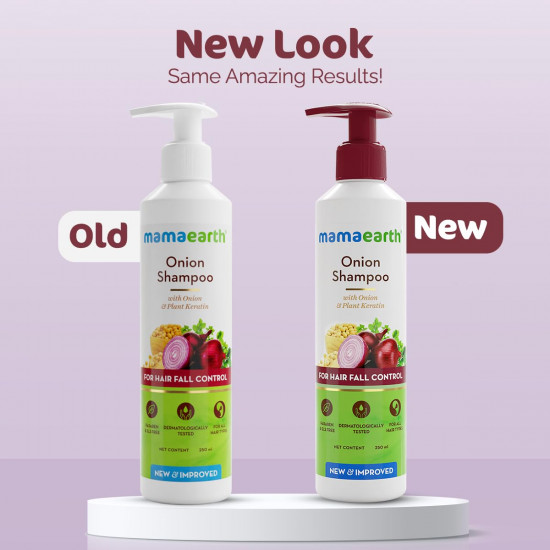 Mamaearth Onion Hair Fall Shampoo for Hair Growth & Hair Fall Control, with Onion Oil & Plant Keratin 250ml