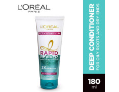 L'Oreal Paris Deep Conditioner, Rebalancing & Hydrating, For Oily Roots & Dry Ends, Extraordinary Clay Rapid Reviver, 180ml