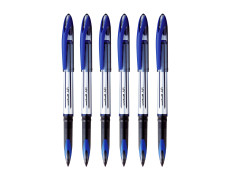 uni-ball Air UBA188L 0.7mm Roller Ball Pen | Blue Body, Blue Ink, Pack of 6