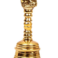 UAPAN Brass Bell Pooja Bell (4 inch_Nandi, Gold)