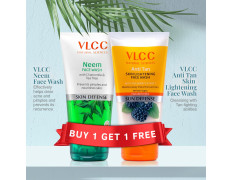 VLCC Neem Face Wash & VLCC Anti Tan Face Wash -150ml X 2- Buy One Get One (300ml) - with Neem Extract, Chamomile Oil, Tea Tree Oil and Mulberry Extract.
