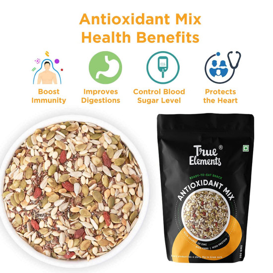 True Elements Antioxidant Mix Seeds 250g - Seeds Mix for Eating | Edible Seeds | Protein Rich Snacks | Mix of 6 Seed & Berries