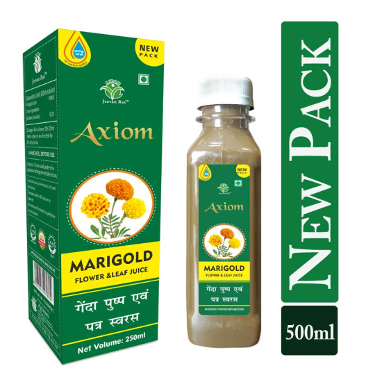 Axiom_Ayurveda Marigold Juice | Helpful In Wound Repair | Reduce Blemishes and Skin Problems | No Added Sugar - 250ml