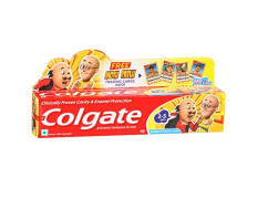 BLUE MOON ENTERPRISES Colgate Anticavity Toothpaste for 2-5 Years Kids with Motu Patlu Trading Cards (Bubble Fruit) - Pack of 4