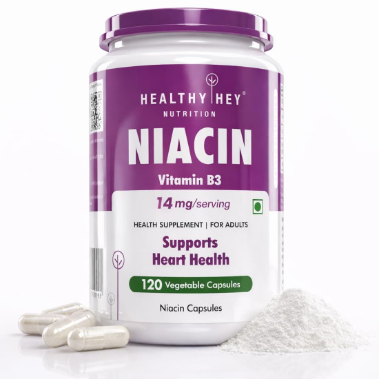 HealthyHey Nutrition Niacin Vitamin B3 120 Veg. Capsules