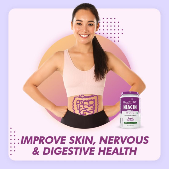 HealthyHey Nutrition Niacin Vitamin B3 120 Veg. Capsules