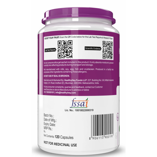 HealthyHey Nutrition Niacin Vitamin B3 120 Veg. Capsules