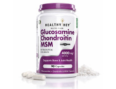 HealthyHey Nutrition Glucosamine Chondroitin and MSM for Cartilage; Joint and Bone, 90 Capsules