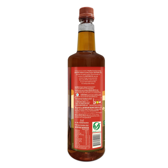 ORGANIC INDIA Mustard Oil - 1 Ltr (Pack of 2)