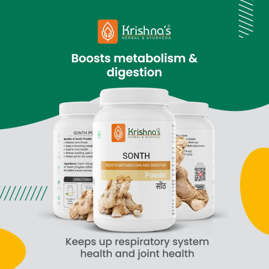 Krishna's Sonth (Dried Ginger) Powder - 100 g | Pack of 1 | Boosts immunity | Manage digestive disorder