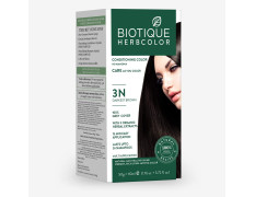 Biotique Herbcolor Conditioning Hair Colour l Ammonia Free Hair Color l 9 Organic Herbal Extracts l Natural and Healthy Shine l 50g + 110ml| Darkest Brown 3N (Pack of 1)