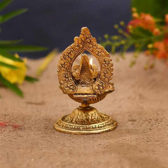 Collectible India Ganesha Diya Oil Lamp - Diwali Diya for Puja Diwali Gift Home Temple Articles Decoration Gifts - Diwali Decoration Items for Home Decor -Return Gift