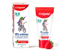 Colgate Kids Toothpaste with 0% Artificial Preservatives, Colours, Sweeteners for Whitening (6-9 Years, Natural Strawberry Mint Flavour - 80g Tube)