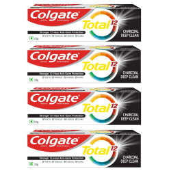 Colgate Total Whole Mouth Health, Antibacterial Toothpaste, 120gm x 4pcs (480gm) (Charcoal Deep Clean) (Pack of 4), World's No. 1* Germ-fighting Toothpaste