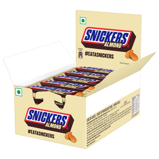 Snickers Almond Filled Chocolates - 45g Bar (Pack of 15)