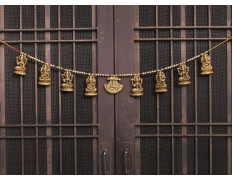 Collectible India Metal Door Hanging Toran Bandarwal for Home Decoration/Lakshmi Ganesha Toran Mandir Temple (35 x 3.5 inch, Gold) (1)