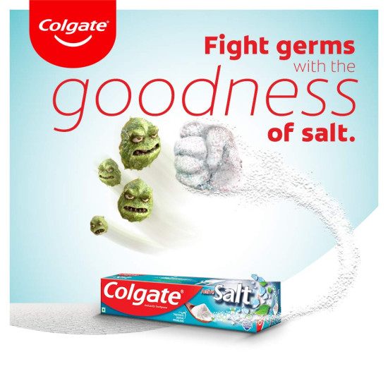 Colgate Toothpaste Active Salt Saver Pack - 300 g with ZigZag Neem Medium Bristle Toothbrush - 4 Pieces