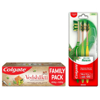 Colgate Swarna Vedshakti Toothpaste with ZigZag Neem Toothbrush - Natural Oral Care