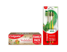 Colgate Swarna Vedshakti Toothpaste with ZigZag Neem Toothbrush - Natural Oral Care